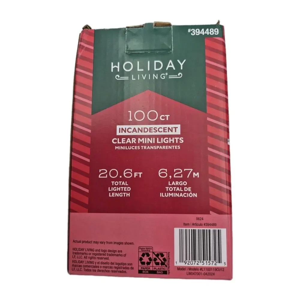 100-Count Incandescent Clear Mini Lights LOT of 4 Boxes NEW Holiday Time
